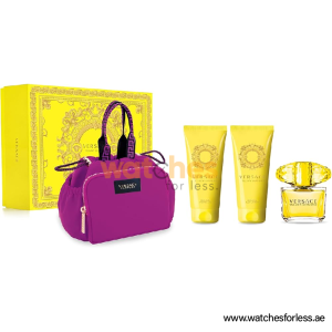 VERSACE YELLOW DIAMOND Women EDT SET 90ML + B/L 100ML + S/G 100ML + POUCH GIFT SET (WFL Ref GS1058)