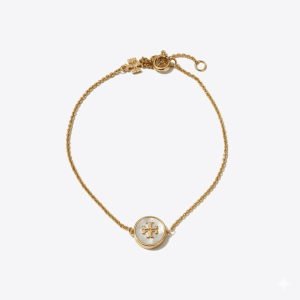 TORY BURCH Women’s Kira Enamel Chain Bracelet In Tory Gold & Mother Of Pearl TB3569-1