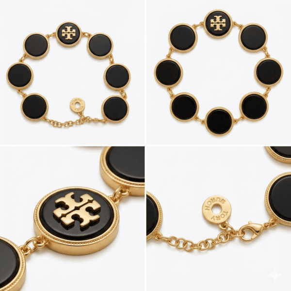 Tory Burch Women’s Black & Gold Natural Stone Bracelet TB04387 - Image 5