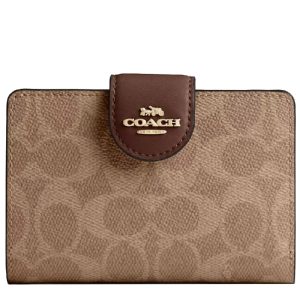 COACH WOMEN’S MEDIUM CORNER ZIP WALLET IN SIGNATURE CANVAS – CW786