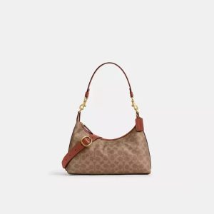 COACH JULIET SHOULDER BAG IN SIGNATURE CANVAS – KHAKI (Size: W:11.43cm H:22.22cm D:30.48cm) CAM23