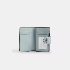 Alternative view of COACH WOMEN’S PASTEL SIGNATURE CANVAS MEDIUM CORNER ZIP WALLET IN LIGHT BLUE MULTI – C5110/1