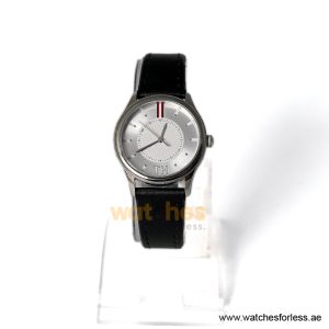 Tommy Hilfiger Women’s Quartz Black Leather Strap White & Silver Dial 34mm Watch 1780985 (Shelf Leftover)