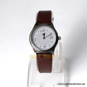 Tommy Hilfiger Women’s Quartz Brown Leather Strap Ice Blue Dial 34mm Watch 1780984/2 (Shelf Leftover)