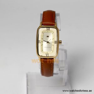 Tommy Hilfiger Women’s Quartz Brown Leather Strap Champagne Dial 24mm Watch 1780783 (Shelf Leftover)