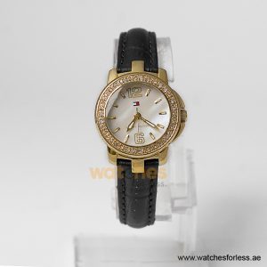 Tommy Hilfiger Women’s Quartz Black Leather Strap Mother Of Pearl 29mm Watch 17811091 (Shelf Leftover)