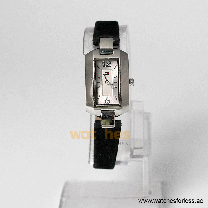 Tommy Hilfiger Women’s Quartz Black Leather Strap Silver Dial 20mm Watch 1780657-1 (Shelf Leftover)