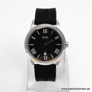 Hugo Boss Men’s Quartz Black Silicone Strap Black Dial 42mm Watch 1513814/2 (Shelf Leftover)