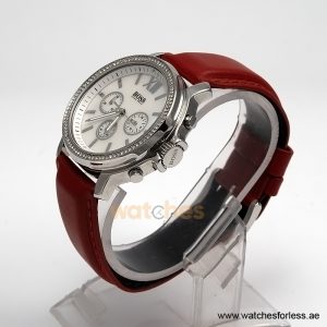 Alternative view of Hugo Boss Women’s Quartz Red Leather Strap Mother Of Pearl Dial 42mm Watch 1502215/1 (Shelf Leftover)