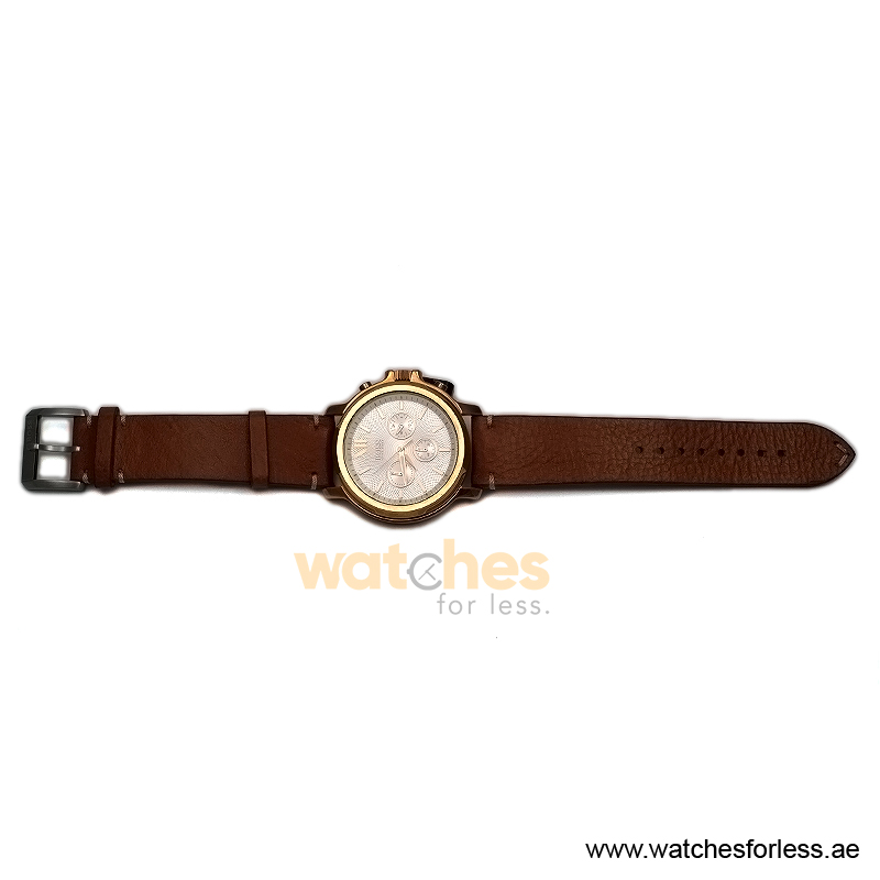 Hugo Boss Men’s Quartz Brown Leather Strap White Dial 43mm Watch 1502214/9 (Shelf Leftover) - Image 5