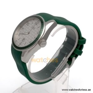 Hugo Boss Men’s Quartz Green Silicone Strap Silver Dial 46mm Watch 15134539/1 (Shelf Leftover)