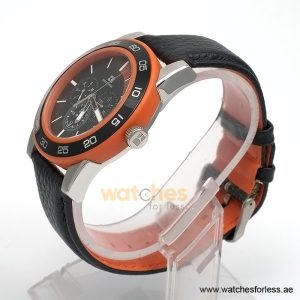 Hugo Boss Men’s Quartz Black Leather Strap Black Dial 46mm Watch 1512860/1 (Shelf Leftover)