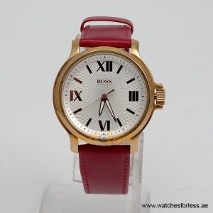 Hugo Boss Men’s Quartz Dark Red Leather Strap Silver Dial 40mm Watch HB5013.235/1 (Shelf Leftover)