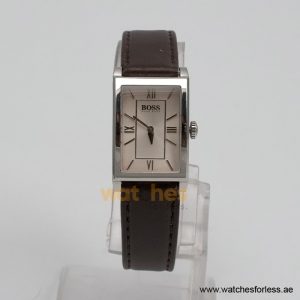 Hugo Boss Women’s Quartz Brown Leather Strap Pink Dial 21mm Watch 1502175/3 (Shelf Leftover)