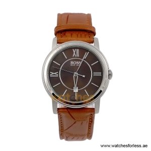 Hugo Boss Men’s Quartz Brown Leather Strap Brown Dial 40mm Watch 1512390/4 (Shelf Leftover)