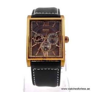 Hugo Boss Men’s Quartz Black Leather Strap Brown Dial 36mm Watch 1512403/5 (Shelf Leftover)