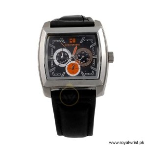 Hugo Boss Men’s Quartz Black Leather Strap Black Dial 44mm Watch 1512604/1 (Shelf Leftover)