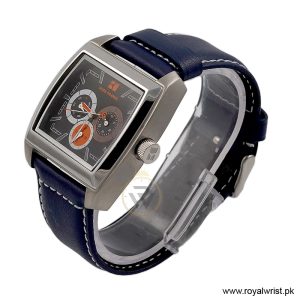 Alternative view of Hugo Boss Men’s Quartz Blue Leather Strap Black Dial 44mm Watch 1512604 (Shelf Leftover)