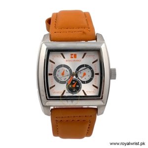 Hugo Boss Men’s Quartz Camel Brown Strap White Dial 43mm Watch 1512605/1 (Shelf Leftover)