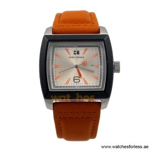 Hugo Boss Men’s Quartz Camel Brown Leather Strap Silver Dial 44mm Watch 1512602/2 (Shelf Leftover)