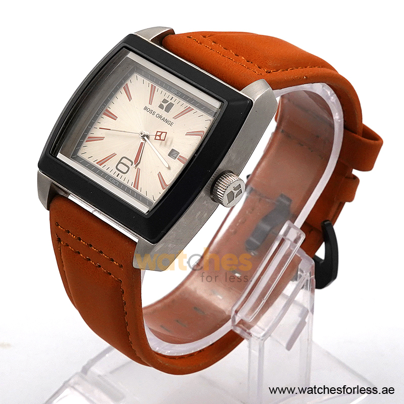 Hugo Boss Men’s Quartz Camel Brown Leather Strap Silver Dial 44mm Watch 1512602/2 (Shelf Leftover) - Image 2
