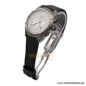 Alternative view of Hugo Boss Men’s Quartz Black Leather Strap White Dial 43mm Watch 1512155/1 (Shelf Leftover)