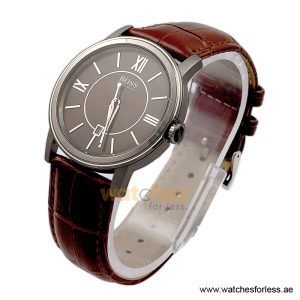 Alternative view of Hugo Boss Men’s Quartz Brown Leather Strap Brown Dial 40mm Watch 1512390 (Shelf Leftover)