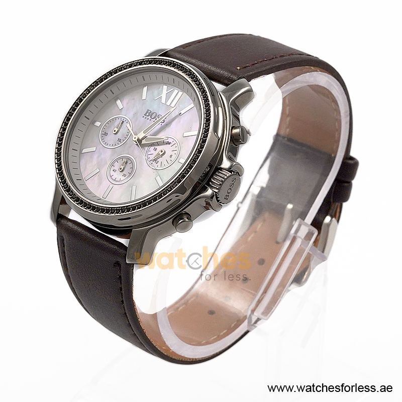 Hugo Boss Women’s Quartz Brown Leather Strap Mother Of Pearl Dial 42mm Watch 1502215/3 (Shelf Leftover) - Image 2