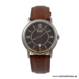 Hugo Boss Men’s Quartz Brown Leather Strap Brown Dial 40mm Watch 1512390/1 (Shelf Leftover)