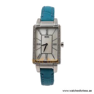 Hugo Boss Women’s Quartz Sky Blue Leather Strap Mother Of Pearl Dial 25mm Watch 1502201/1 (Shelf Leftover)