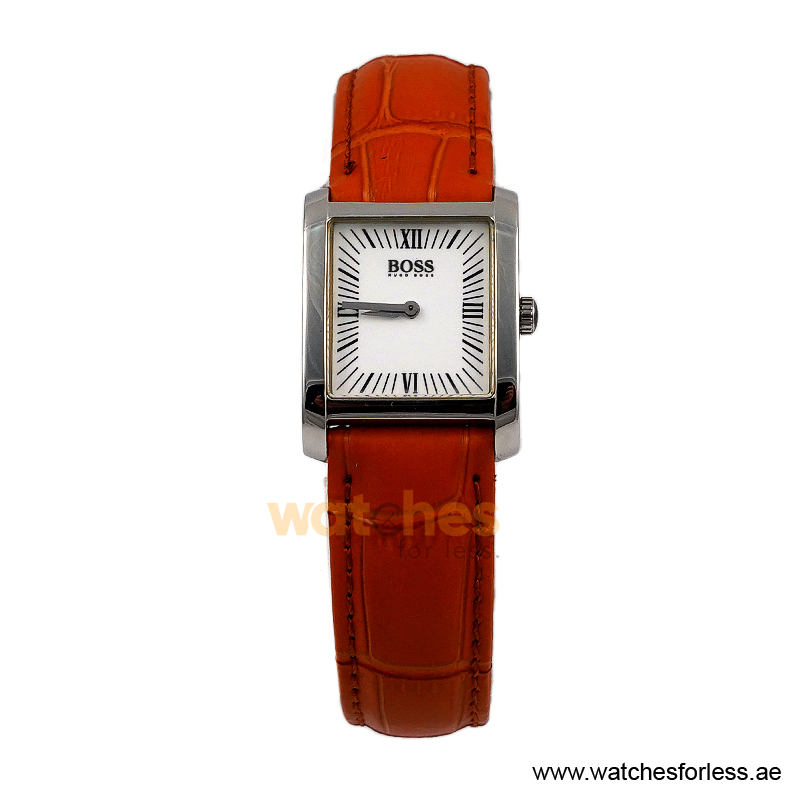 Hugo Boss Women’s Quartz Camel Brown Leather Strap White Dial 24mm Watch 1502198/1 (Shelf Leftover)