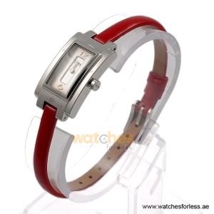 Alternative view of Hugo Boss Women’s Quartz Red Leather Strap Silver Sunray Dial 18mm Watch 1502095/1 (Shelf Leftover)