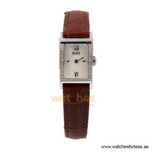 Hugo Boss Women’s Quartz Brown Leather Strap Mother Of Pearl Dial 18mm Watch 1502192/2 (Shelf Leftover)