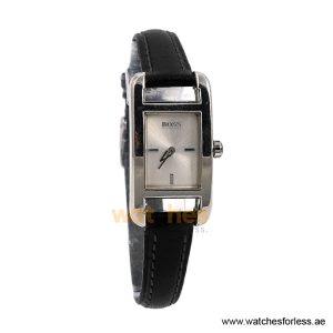 Hugo Boss Women’s Quartz Black Leather Strap Silver Dial 20mm Watch 1502337 (Shelf Leftover)