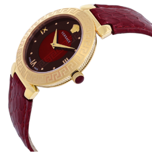 Alternative view of Versace Women’s Quartz Swiss Made Red Leather Strap Red Dial 35mm Watch V16080017 (Without Tag)