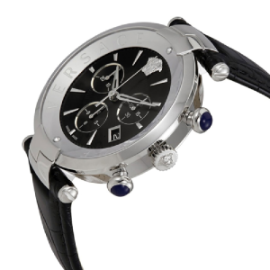 Alternative view of Versace Women’s Quartz Swiss Made Black Leather Strap Black Dial 41mm Watch VAJ010016 (Without Tag)