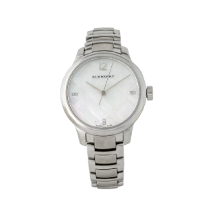BURBERRY Women's Swiss Made Silver Stainless Steel Silver Dial 32mm Watch BU10110 (Without Tag)