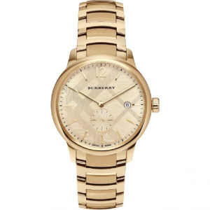 BURBERRY Men’s Swiss made Stainless Steel Gold Dial 40mm Watch BU10006 (Without Tag)
