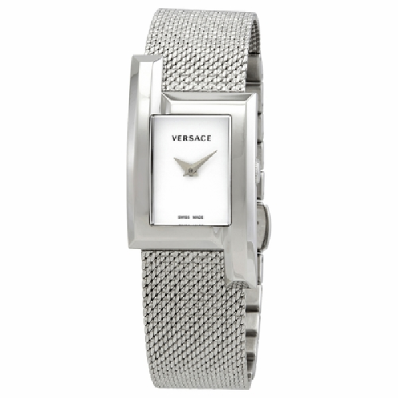 Versace Women’s Quartz Swiss Silver Stainless Steel White Dial 21mm Watch VELU00519 (Without Tag)
