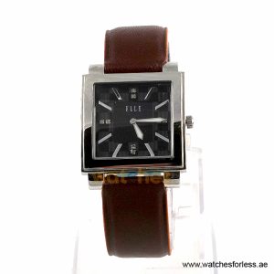 Elle Women’s Quartz Brown Leather Strap Black Dial 32mm Watch EL20027S02C/2 (Shelf Leftover)