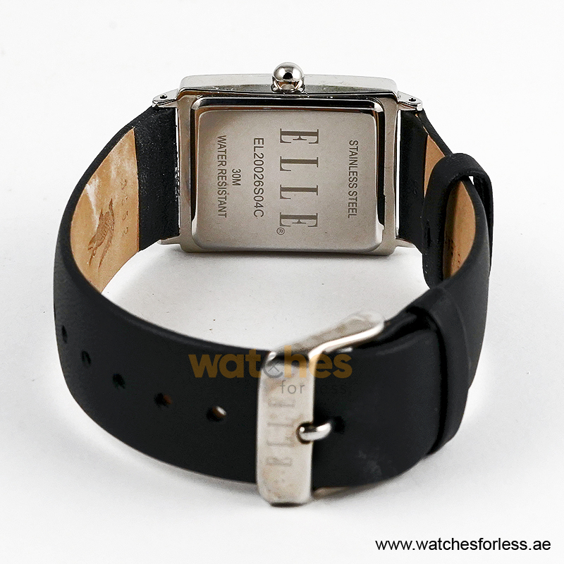Elle Women’s Quartz Black Leather Strap Blue Mother Of Pearl Dial 26mm Watch EL20026S04C/1 (Shelf Leftover) - Image 4