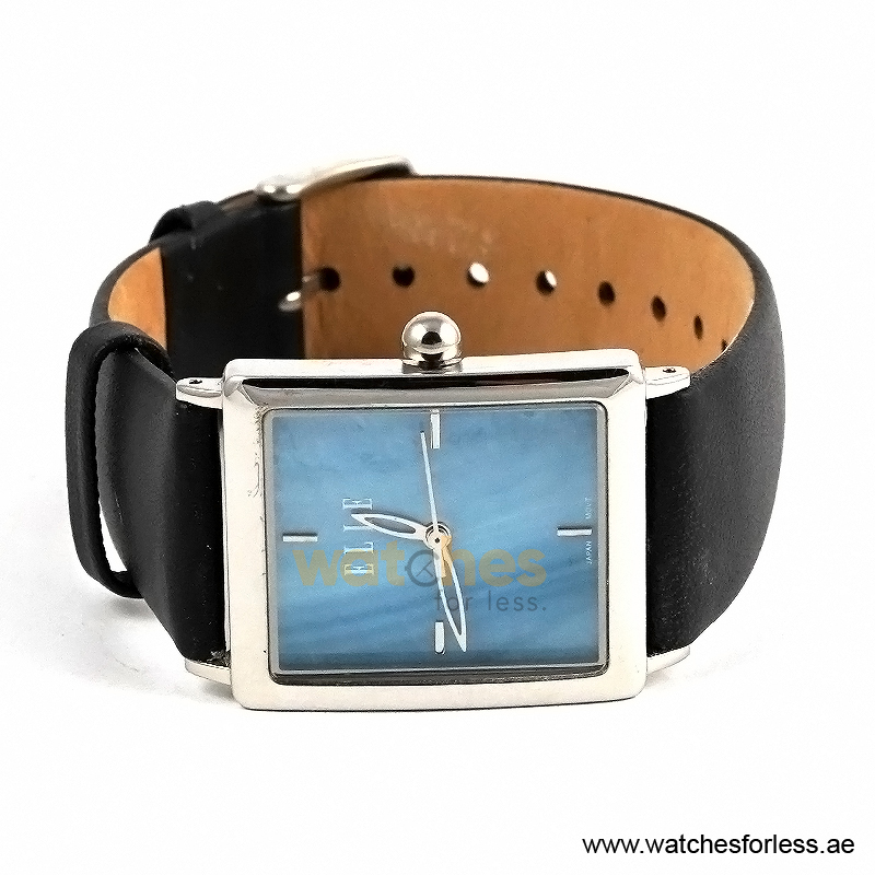 Elle Women’s Quartz Black Leather Strap Blue Mother Of Pearl Dial 26mm Watch EL20026S04C/1 (Shelf Leftover) - Image 3