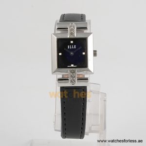 Elle Women’s Quartz Black Leather Strap Black Dial 22mm Watch EL20021S01C (Shelf Leftover)