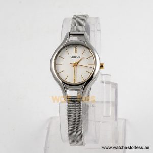 Lorus By Seiko Women’s Quartz Silver Stainless Steel Mesh Chain White Dial 29mm Watch RG235KX9 (Shelf Leftover)