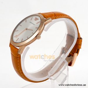 Alternative view of Emporio Armani Men’s Quartz Camel Brown Leather Strap Silver Dial 42mm Watch AR1743 (Shelf Leftover)