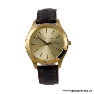 Michael Kors Women’s Quartz Brown Leather Strap Gold Dial 44mm Watch MK8671-1 (Shelf Leftover)
