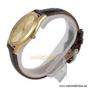 Alternative view of Michael Kors Women’s Quartz Brown Leather Strap Gold Dial 44mm Watch MK8671-1 (Shelf Leftover)