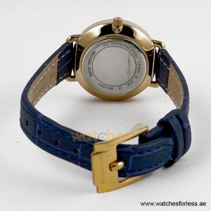 Michael Kors Women’s Quartz Blue Leather Strap White Dial 28mm Watch MK2734/1 (Shelf Leftover) - Image 4