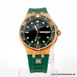 Maurice Lacroix AIKON Venturer Men’s Automatic Green Silicone Strap Green Dial 43mm Watch AI6058-BRZ5B-630-M