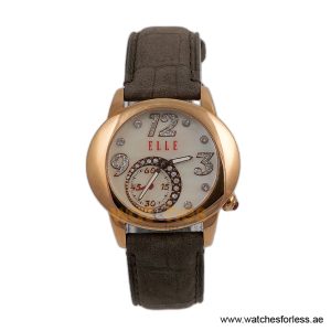 Elle Women’s Quartz Grey Leather Strap Mother Of Pearl Dial 40mm Watch EL20049S03N/4 (Shelf Leftover)